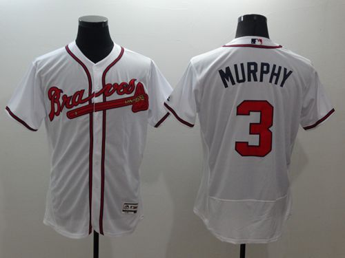 Braves #3 Dale Murphy White Flexbase Authentic Collection Stitched MLB Jersey - Click Image to Close